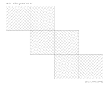 Preview of Arctan(2) Tilted Squared Cube Net - Cut Out Version