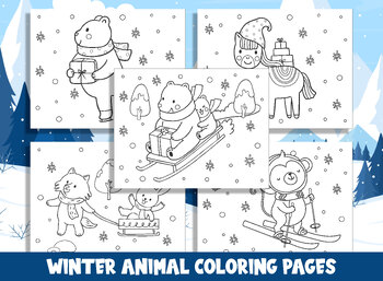 Preview of Arctic Adventures: 20 Playful Winter Animal Coloring Pages for Kids, PDF File
