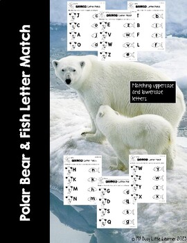Preview of Arctic Animal Alphabet Matching Worksheets: Uppercase and Lowercase Letters