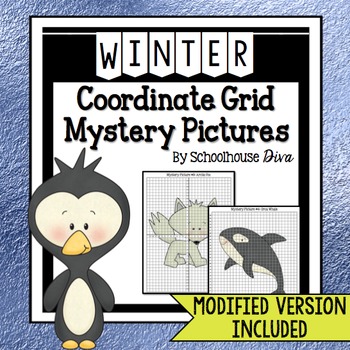 Preview of Winter Coordinate Graphing Mystery Pictures (5th - 9th)
