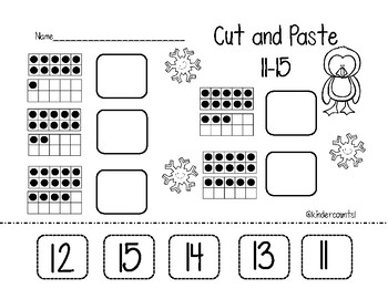 worksheets on numbers 11 15 teaching resources tpt