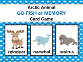 Arctic Animal Go Fish or Memory Card Game, Preschool Winte
