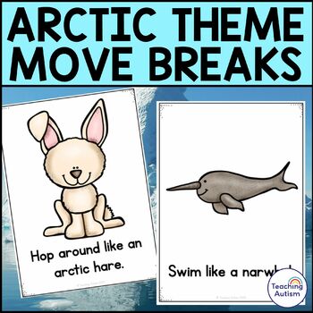 Preview of Arctic Animal Movement Breaks Cards