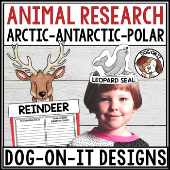Preview of Arctic Animals Research Project Templates Lapbook Report Crowns Hats