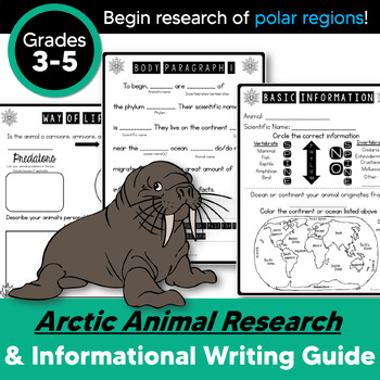 Preview of Arctic Animal Research Report and Informational Writing- Polar Ecosystem Project