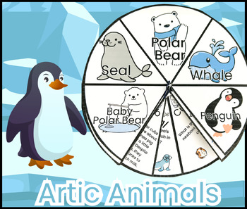 Preview of Arctic Animal Spinner Craft ( Kindergarten Friendly - Reading Comprehension)