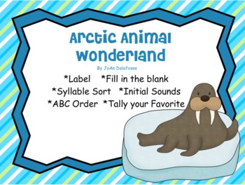 Preview of Arctic Animal Wonderland w Penguins, Seals, Walrus', Polar Bears SMARTboard