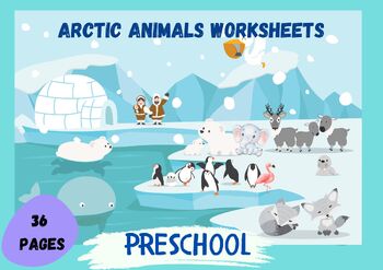 Preview of Arctic Animals Worksheet Kindergarten Preschool Polar Habitat