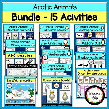 Arctic Animals No-Prep Weekly Packs – Prek to 4th Grade