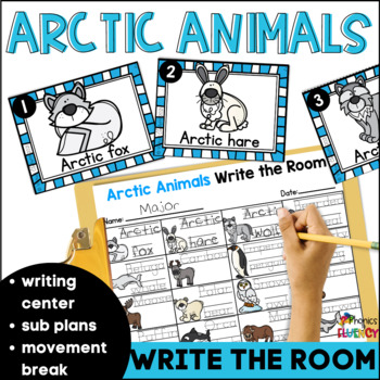 Preview of Arctic Animals Activities - Write the Room FREE