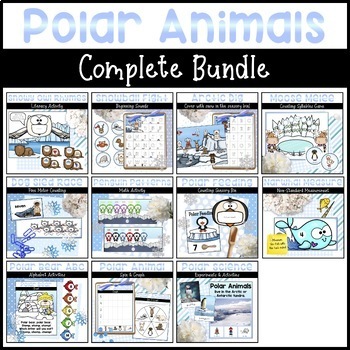 Preview of Arctic Animals Activities for Preschoolers - BUNDLE w/ Math, Literacy, & Science