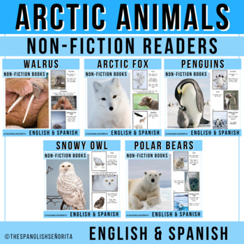 Preview of Arctic Animals Bundle Non-Fiction Readers (English & Spanish)