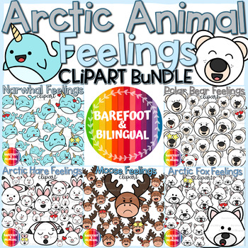 Preview of Arctic Animals Clipart | SEL Feelings Clipart BUNDLE