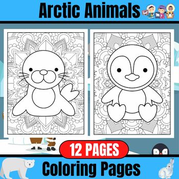 Arctic Animals Coloring Pages | Mindfulness Mandala Coloring Sheets