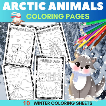 Arctic Animals Coloring Pages.Polar Animals.Winter Activity by TEACHER GAIA