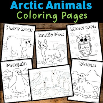 Preview of Arctic Animals Coloring Pages, Winter Activities, Penguin, Polar Bear crafts