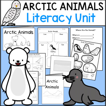 Arctic Animals Themed Memory Matching Printable Preschool Curriculum Game.