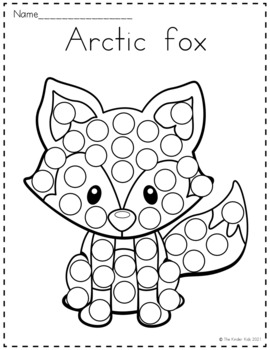 Preview of Arctic Animals Dot Markers Coloring Pages