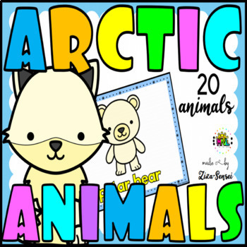 Preview of Arctic Animals Flashcards Color Black And White Pack