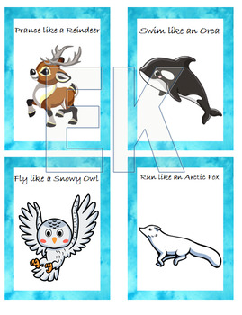 Preview of Arctic Animals Gross Motor Cards