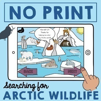 Preview of Arctic Animals Interactive Book & Winter Language Activities with Boom Cards™