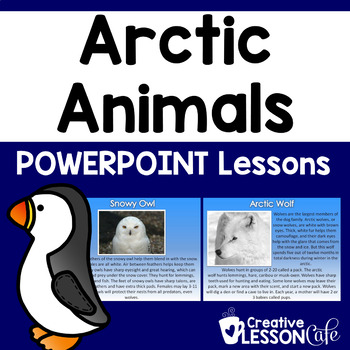 Preview of Arctic Animals PowerPoint Science Lessons for First and Second Grade