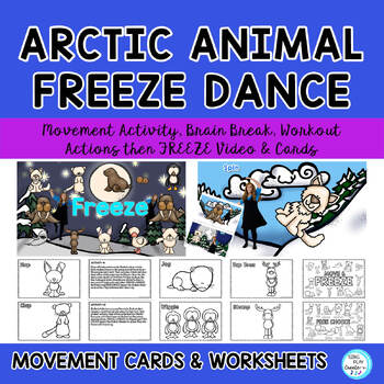 Preview of Arctic Animal Freeze Dance, Brain Break, P.E. Exercise, Movement Activity: Video