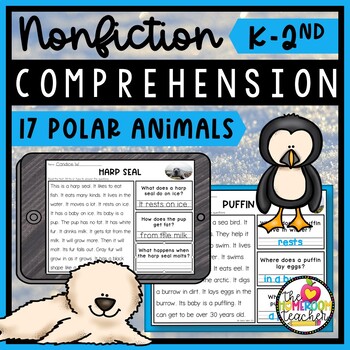 Preview of Arctic Animals Nonfiction Reading Comprehension Passages and Questions