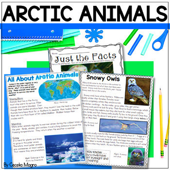 Preview of Arctic Animals Nonfiction Articles Research Writing Lesson Plans