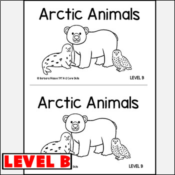 Printable Level B Guided Reading Book Lesson Plans Writing ARCTIC ANIMALS