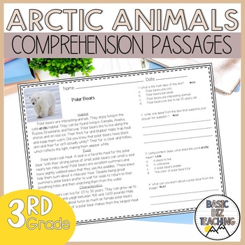 Preview of Arctic Animals Reading Comprehension Passages