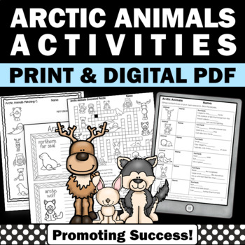 Preview of Arctic Animals Winter Writing Research Paper Graphic Organizer Project 3rd 4th