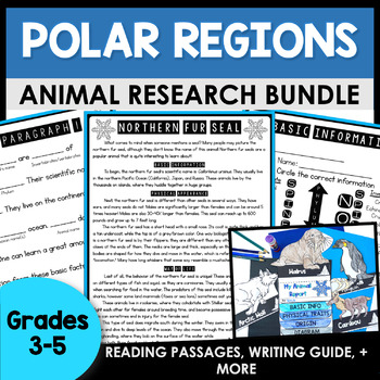 Preview of Arctic Animals Research Report - Animals in Winter Informational Writing