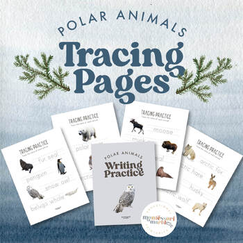 Preview of Polar Animals Tracing Worksheet | Arctic Animals Theme for Winter