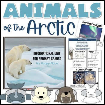 Preview of Arctic Animals Unit with Slideshow – Research Project and Arctic Animal Hats