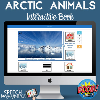 Preview of Arctic Animals Winter No Prep Boom Cards for Speech Therapy & Early Language