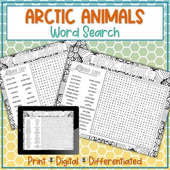 Word Search Puzzle Arctic Animals Stock Vector - Illustration of activity,  clipart: 174512665