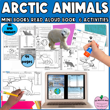 Preview of Arctic Animals read aloud printable books perfect for research projects ESL SPED