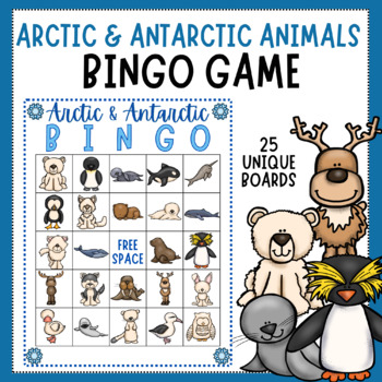 Preview of Arctic & Antarctic BINGO Game - Winter Animals - Party or Class Game