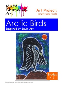 Preview of Arctic Birds Inspired by Inuit Prints: Art Lesson for Grades 4-7