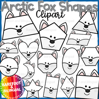 Preview of Arctic Fox 2D Shapes Clipart | Arctic Animal Clipart