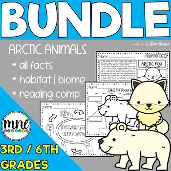 Preview of Arctic Fox And Polar Bear Study Unit Research Biology BUNDLE