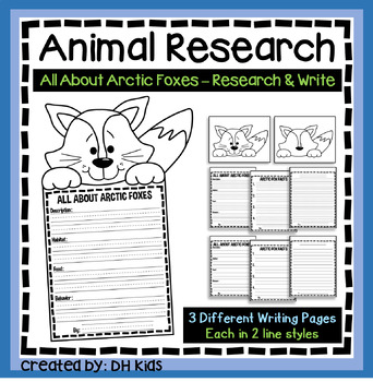 Preview of Arctic Fox Report, Science Writing Project, Winter Research, Fox Craftivity