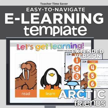Preview of Arctic Friends EXTENDED Easy-to-Navigate eLearning Template