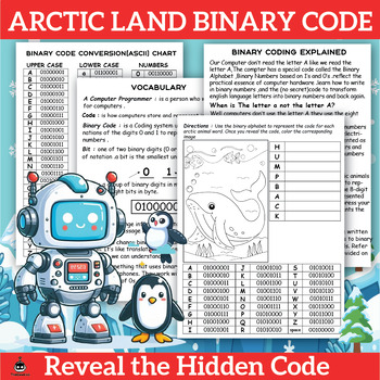 Preview of Arctic Land Binary Code: Learn Binary Code Through Coloring-Reveal The Code