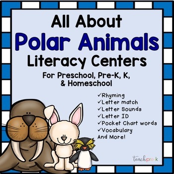 Preview of Arctic Polar Animals Literacy Activities for Preschool & PreK - Literacy Centers