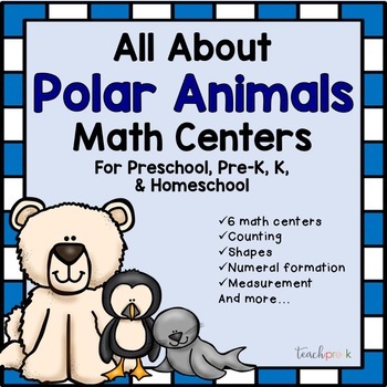 Preview of Arctic & Polar Animals Math Activities for Preschool & PreK - Math Centers 