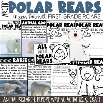 Preview of Arctic Polar Bears Nonfiction Informational Text Reading Writing Research Report
