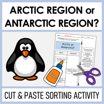 Preview of Arctic Region or Antarctic Region | Cut and Paste Sorting Activity