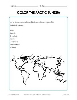 arctic tundra map black and white